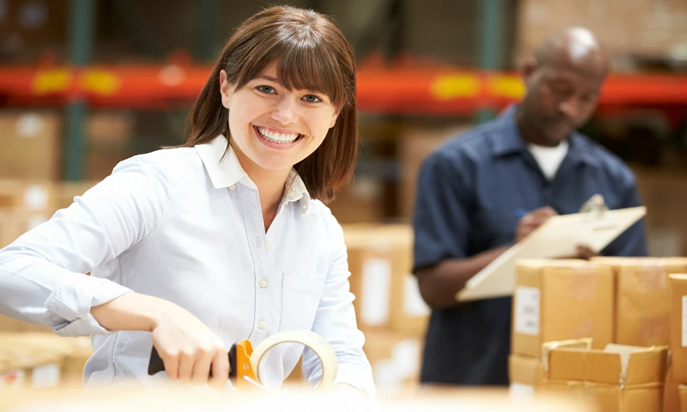 Pick and pack operations in warehouse setting.