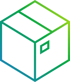 e-commerce fulfilment specialists coloured box icon.